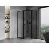 Mexen Mist L cabine de douche pentagonale asymétrique pivotante droite 80 x 90 cm, cadre noir, noir - 8A8L-080-090-70-70-P