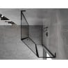 Mexen Mist L cabine de douche pentagonale asymétrique pivotante droite 80 x 90 cm, cadre noir, noir - 8A8L-080-090-70-70-P