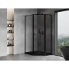 Mexen Mist L cabine de douche pentagonale asymétrique pivotante droite 80 x 90 cm, cadre noir, noir - 8A8L-080-090-70-70-P
