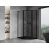Mexen Mist L cabine de douche pentagonale asymétrique pivotante droite 80 x 100 cm, cadre noir, noir - 8A8L-080-100-70-70-P