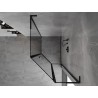 Mexen Mist L cabine de douche pentagonale asymétrique battante droite 90 x 100 cm, cadre noir, noir - 8A8L-090-100-70-70-P