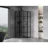 Mexen Mist L cabine de douche pentagonale pivotante gauche 100 x 100 cm, grille noire, noire - 8A8L-100-100-70-77-L