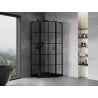 Mexen Mist L cabine de douche pentagonale pivotante gauche 100 x 100 cm, grille noire, noire - 8A8L-100-100-70-77-L