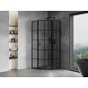 Mexen Mist L cabine de douche pentagonale pivotante droite 90 x 90 cm, grille noire, noir - 8A8L-090-090-70-77-P