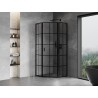 Mexen Mist L cabine de douche pentagonale pivotante droite 100 x 100 cm, grille noire, noir - 8A8L-100-100-70-77-P