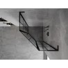 Mexen Mist L cabine de douche pentagonale pivotante droite 100 x 100 cm, grille noire, noir - 8A8L-100-100-70-77-P
