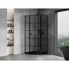 Mexen Mist L cabine de douche pentagonale pivotante droite 100 x 100 cm, grille noire, noir - 8A8L-100-100-70-77-P