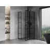 Mexen Mist L cabine de douche pentagonale pivotante droite 100 x 100 cm, grille noire, noir - 8A8L-100-100-70-77-P