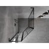 Mexen Mist L cabine de douche pentagonale asymétrique pivotante gauche 80 x 90 cm, grille noire, noir - 8A8L-080-090-70-77-L