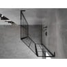 Mexen Mist L cabine de douche pentagonale asymétrique pivotante droite 80 x 100 cm, grille noire, noir - 8A8L-080-100-70-77-P