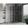 Mexen Mist L cabine de douche pentagonale asymétrique pivotante droite 80 x 100 cm, grille noire, noir - 8A8L-080-100-70-77-P