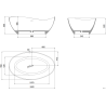 Mexen Parma baignoire autoportante en conglomérat 160 x 95 cm, blanc mat - 57231609500