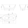 Mexen Eris baignoire autoportante 170 x 80 cm, noire, trop-plein chromé - 53441708070-01