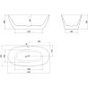 Mexen Eris baignoire autoportante 180 x 95 cm, blanche, trop-plein doré brossé - 53441809500-55