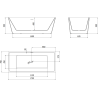 Mexen Lita baignoire autoportante 170 x 75 cm, blanche, trop-plein or brossé - 52121707500-55