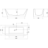 Mexen Volta baignoire autoportante murale 150 x 75 cm, blanche, trop-plein or rose - 51131507500-60
