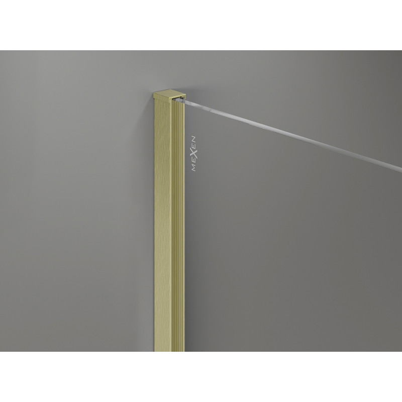 Mexen liste murale pour cloison de douche 10 mm, or brossé - 800-00-55-X