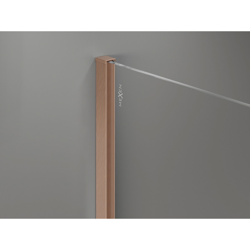 Mexen barre murale pour paroi de douche 10 mm, cuivre brossé - 800-00-65-X