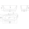 Mexen Lira baignoire autoportante motif 170 x 80 cm, blanche, trop-plein doré - 52831708000-50