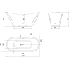 Mexen Lotos baignoire autoportante 150 x 75 cm, blanche, trop-plein blanc - 52051507700-20