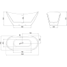Mexen Lotos baignoire autoportante 150 x 75 cm, blanche, trop-plein nickel brossé - 52051507700-97
