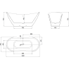 Mexen Lotos baignoire autoportante 160 x 75 cm, blanche, trop-plein or brossé - 52051607700-55