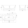 Mexen Oval Slim baignoire autoportante adossée 170 x 80 cm, blanche, trop-plein gris fusil brossé - 52661708000-66