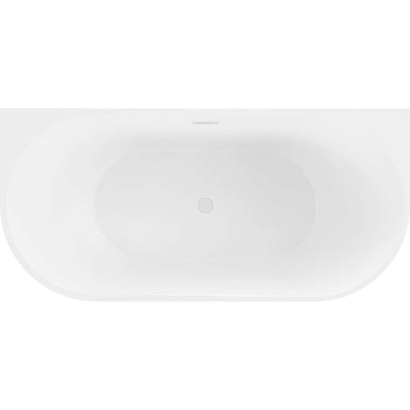 Mexen Oval baignoire autoportante murale 140 x 75 cm, blanche, trop-plein blanc - 52671407500-20