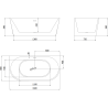 Mexen Oval baignoire autoportante adossée 160 x 80 cm, blanche, trop-plein chromé - 52671608000-01