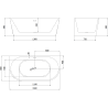 Mexen Oval baignoire autoportante murale 160 x 80 cm, blanche, trop-plein doré brossé - 52671608000-55