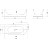 Mexen Silo baignoire autoportante d'angle gauche rainurée 170 x 80 cm, blanche, trop-plein nickel brossé - 52891708000L-97