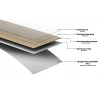 Mexen Grey Dark Échantillon de panneaux vinyles LVT Dryback 2,5 mm, sous-couche PVC, 4 V-Fuga, Ardoise - F1459-S