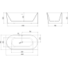 Mexen Mia baignoire autoportante d'angle droit 140 x 75 cm, blanche, trop-plein doré - 52691407500P-50