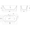 Mexen Mia baignoire autoportante d'angle gauche 150 x 75 cm, blanche, trop-plein chromé - 52691507500L-01
