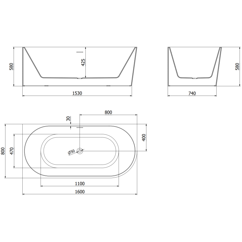 Mexen Mia baignoire autoportante d'angle gauche 160 x 80 cm, blanche, trop-plein cuivre brossé - 52691608000L-65