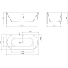 Mexen Mia baignoire autoportante d'angle gauche 170 x 80 cm, blanche, trop-plein cuivre brossé - 52691708000L-65