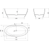 Mexen Orax baignoire noire autoportante transparente 170 x 80 cm, bonde chromée - 58081708013