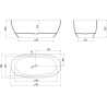 Mexen Pure baignoire autoportante transparente 170 x 80 cm, lime, bonde chromée - 58071708012