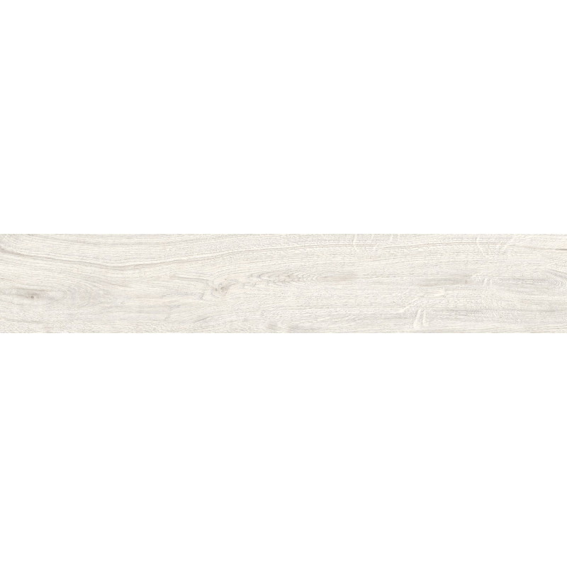 Mexen Wood Ville Échantillon de grès cérame émaillé rectifié Bianco G1, carreau imitation bois pour sol et mur, carving