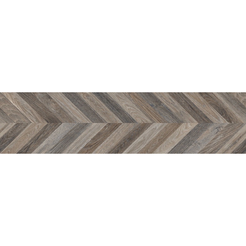 Mexen Native Próbka de carrelage en grès émaillé rectifié noir G1, carreau imitation bois pour sol et mur, carving