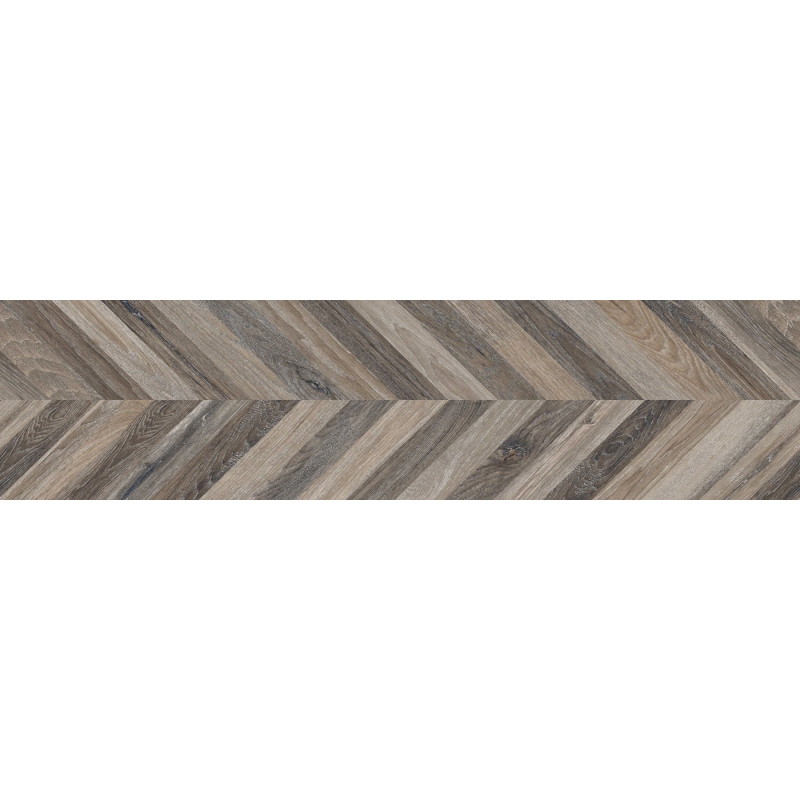 Mexen Native Próbka de carrelage en grès émaillé rectifié noir G1, carreau imitation bois pour sol et mur, carving