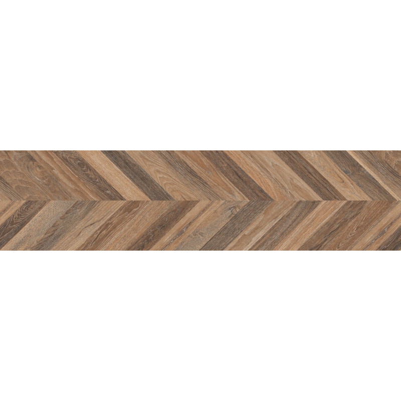 Mexen Native Échantillon marron de grès émaillé rectifié. G1, carreau effet bois pour sol et mur, carving - TL704-01-S