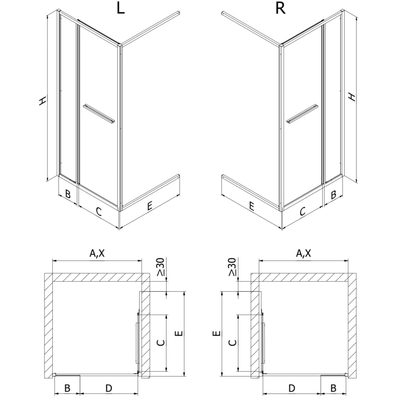 Mexen Linea porte de douche coulissante 85 cm, transparent, chrome - 8E1-085-000-01-01