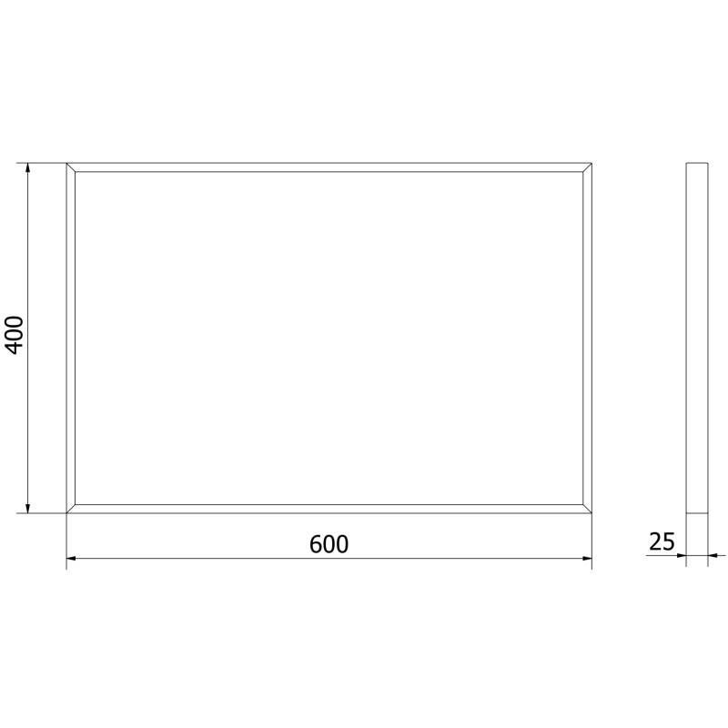 Mexen Loft miroir de salle de bains rectangulaire 60 x 40 cm, cadre noir - 9852-060-040-000-70