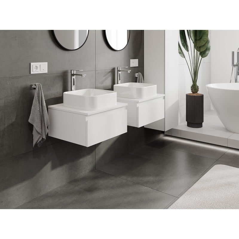 Mexen Orio armoire de salle de bain sous-vasque 50 cm avec plateau, 1 tiroir, blanc mat - 91A10-05023-1-BFC01