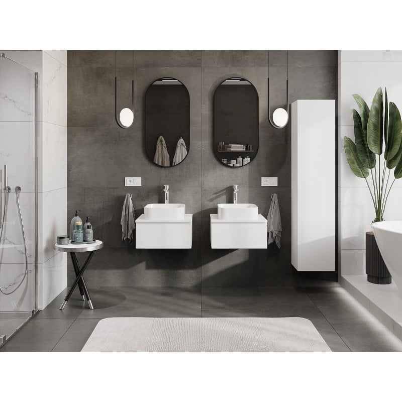 Mexen Orio armoire de salle de bain sous-vasque 50 cm avec plateau, 1 tiroir, blanc mat - 91A10-05023-1-BFC01