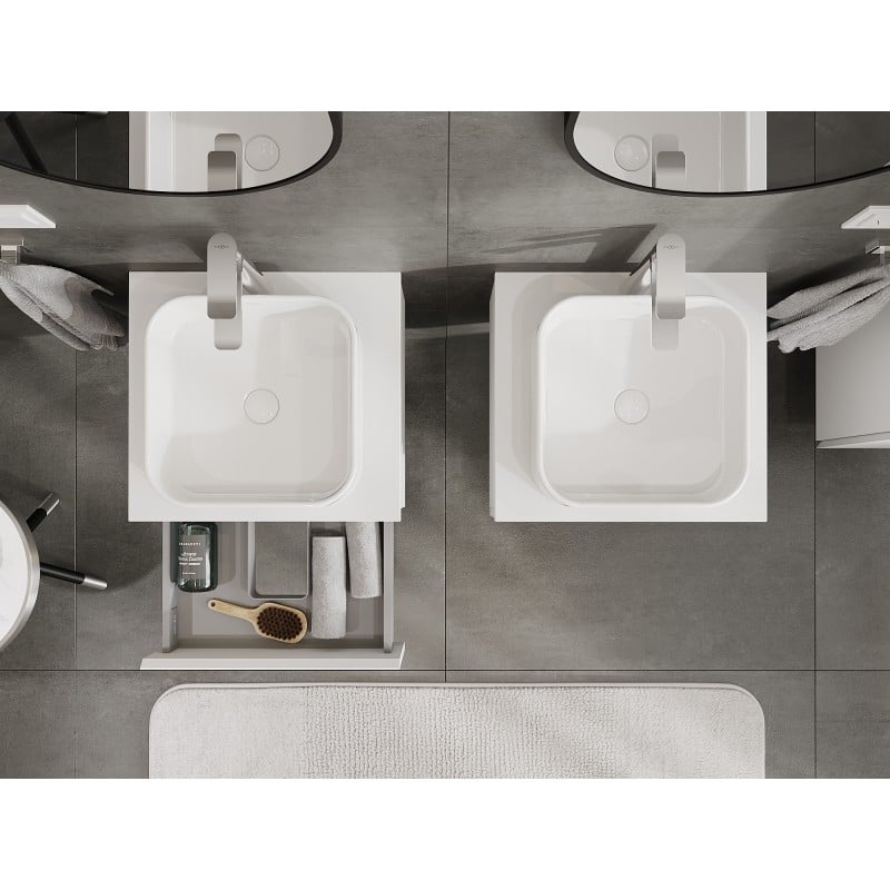 Mexen Orio armoire de salle de bain sous-vasque 50 cm avec plateau, 1 tiroir, blanc mat - 91A10-05023-1-BFC01