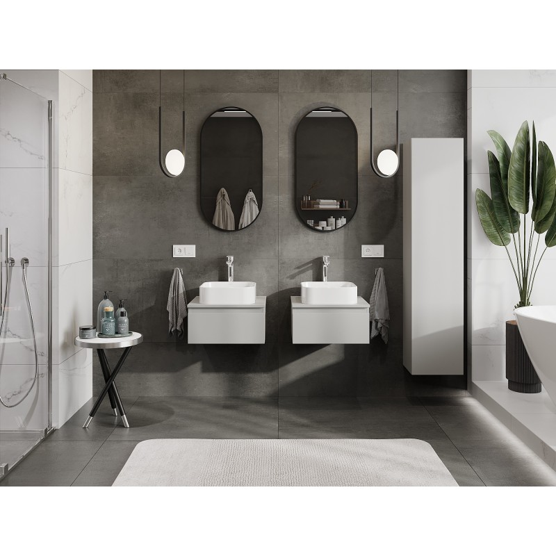 Mexen Orio armoire de salle de bain sous lavabo 50 cm avec plateau, 1 tiroir, gris mat - 91A10-05023-1-BFC62