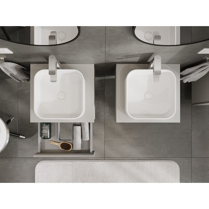 Mexen Orio armoire de salle de bain sous lavabo 50 cm avec plateau, 1 tiroir, gris mat - 91A10-05023-1-BFC62