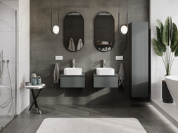 Mexen Orio meuble de salle de bain sous-lavabo 50 cm avec plateau, 1 tiroir, graphite mat - 91A10-05023-1-BFC66